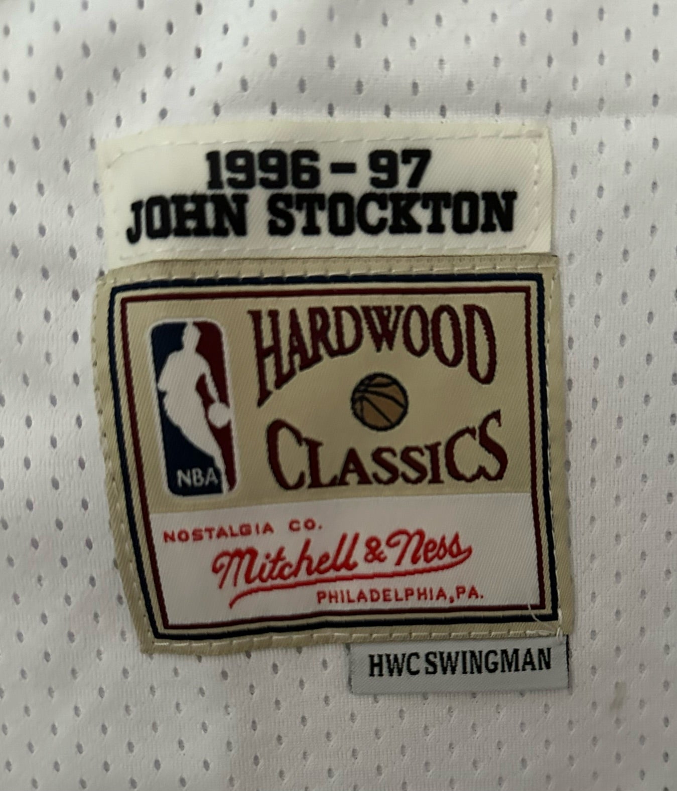 Utah Jazz NBA Hardwood Classics Basketball Vest Large Stockton 12 White