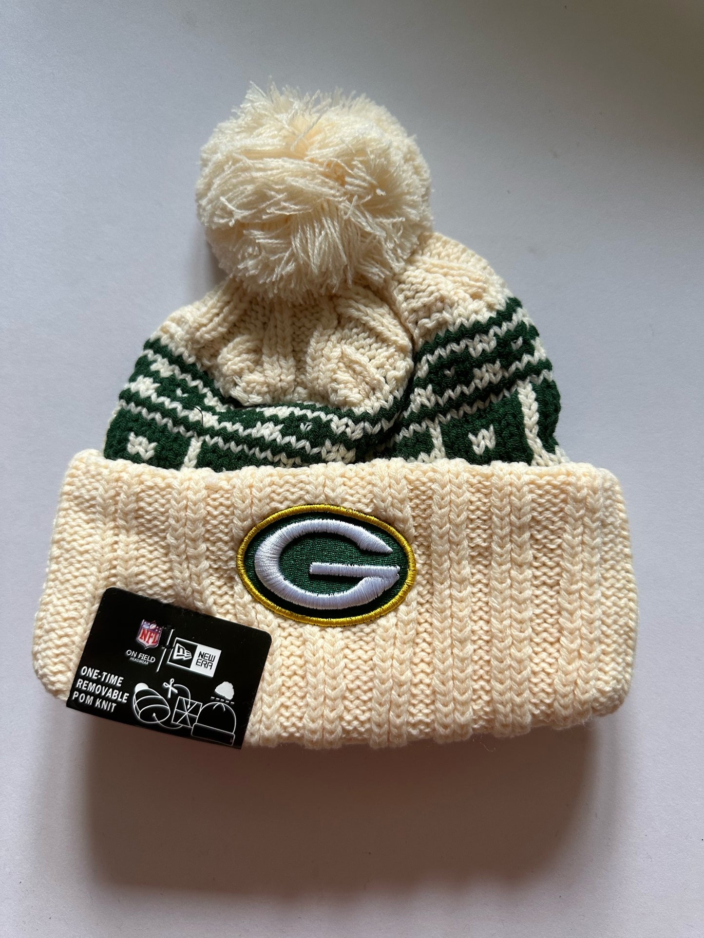 Green Bay Packers NFL Bobble Beanie Multi Colour With Tags on