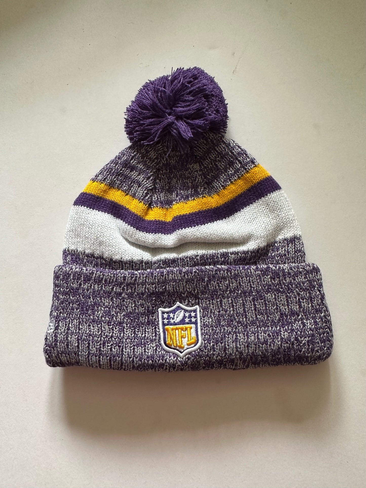 Minnesota Vikings NFL Bobble Beanie Multi Colour With Tags on