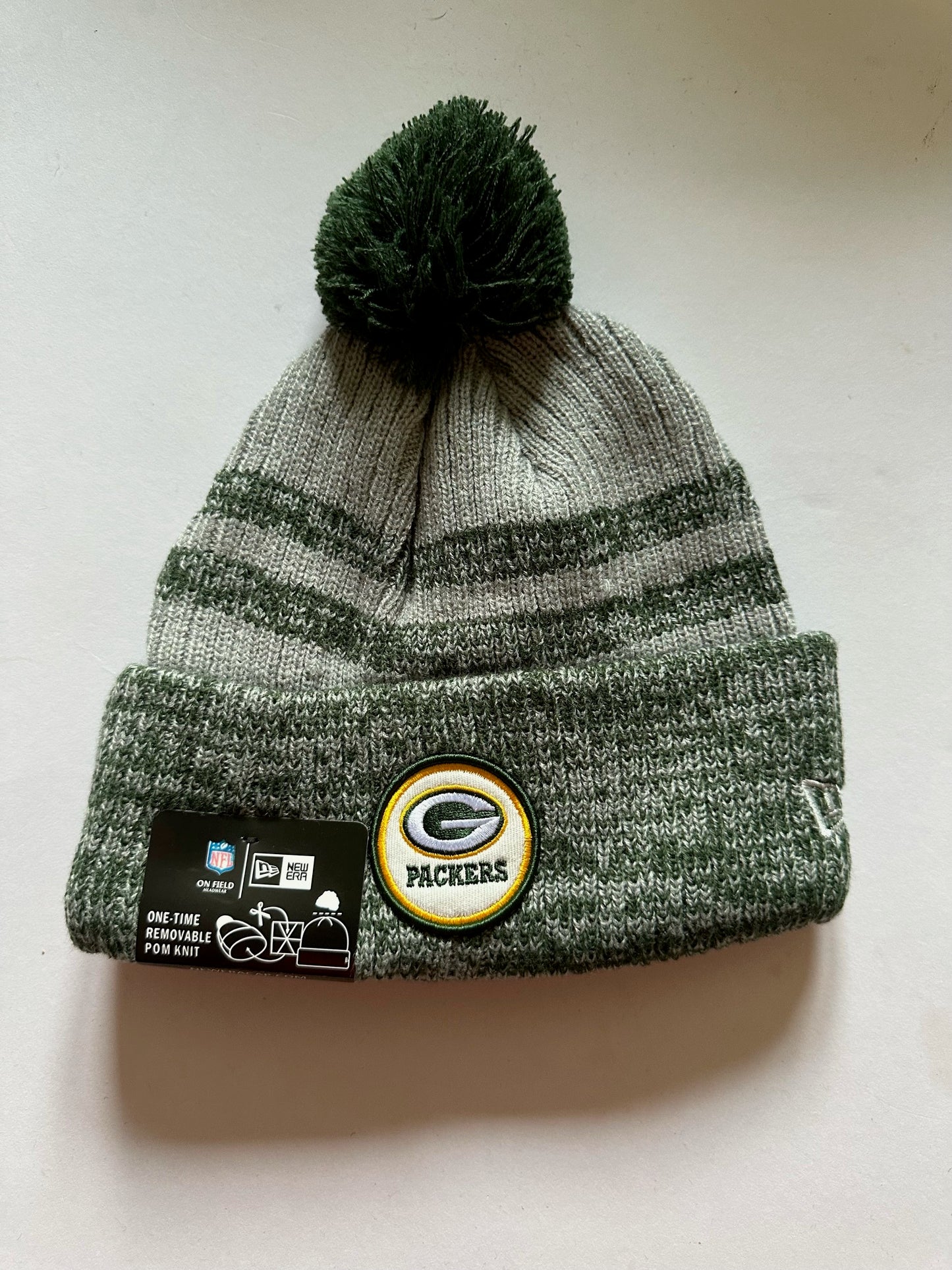 Green Bay Packers NFL Bobble Beanie Multi Colour With Tags on