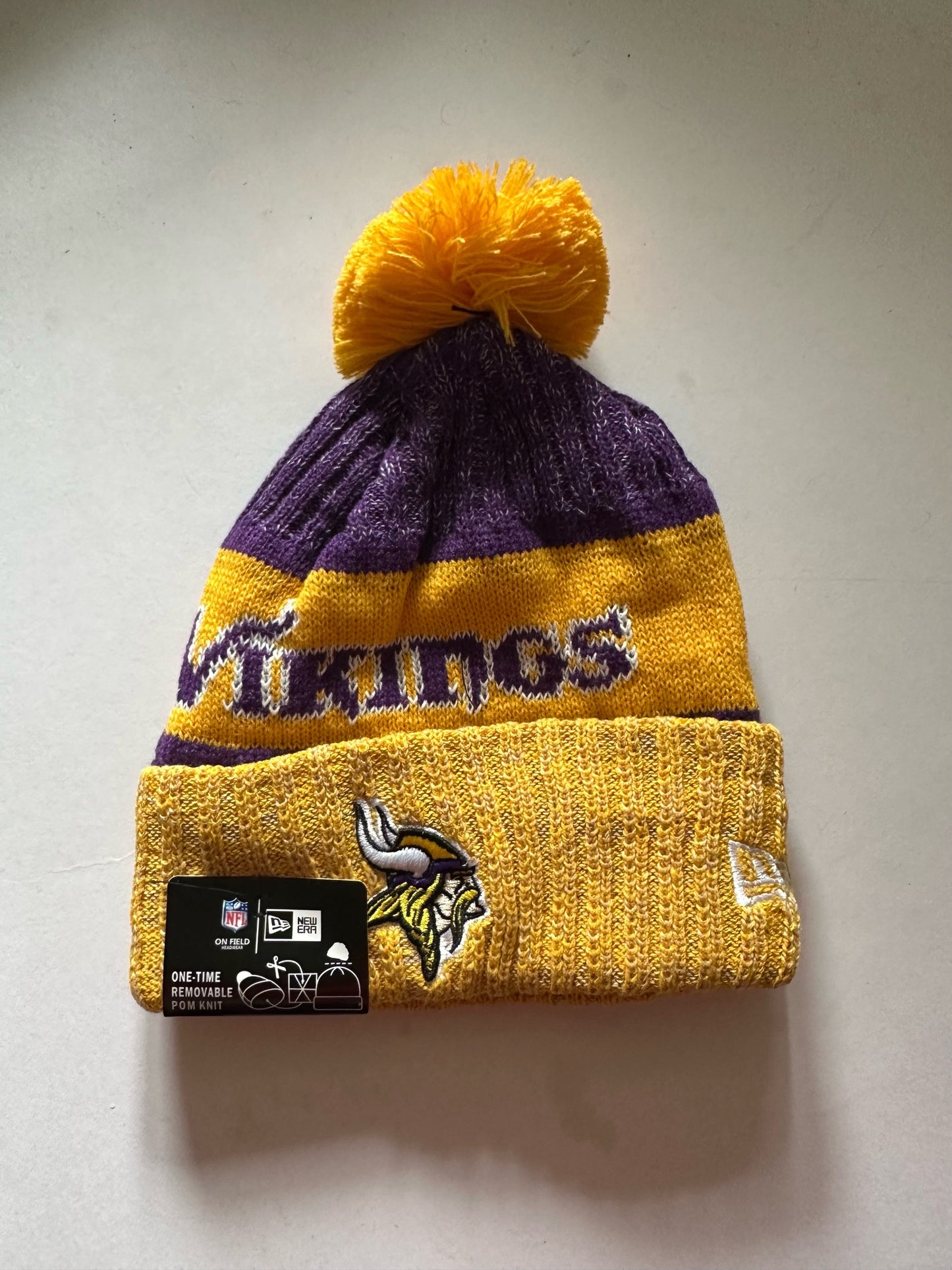 Minnesota Vikings NFL Bobble Beanie Multi Colour With Tags on