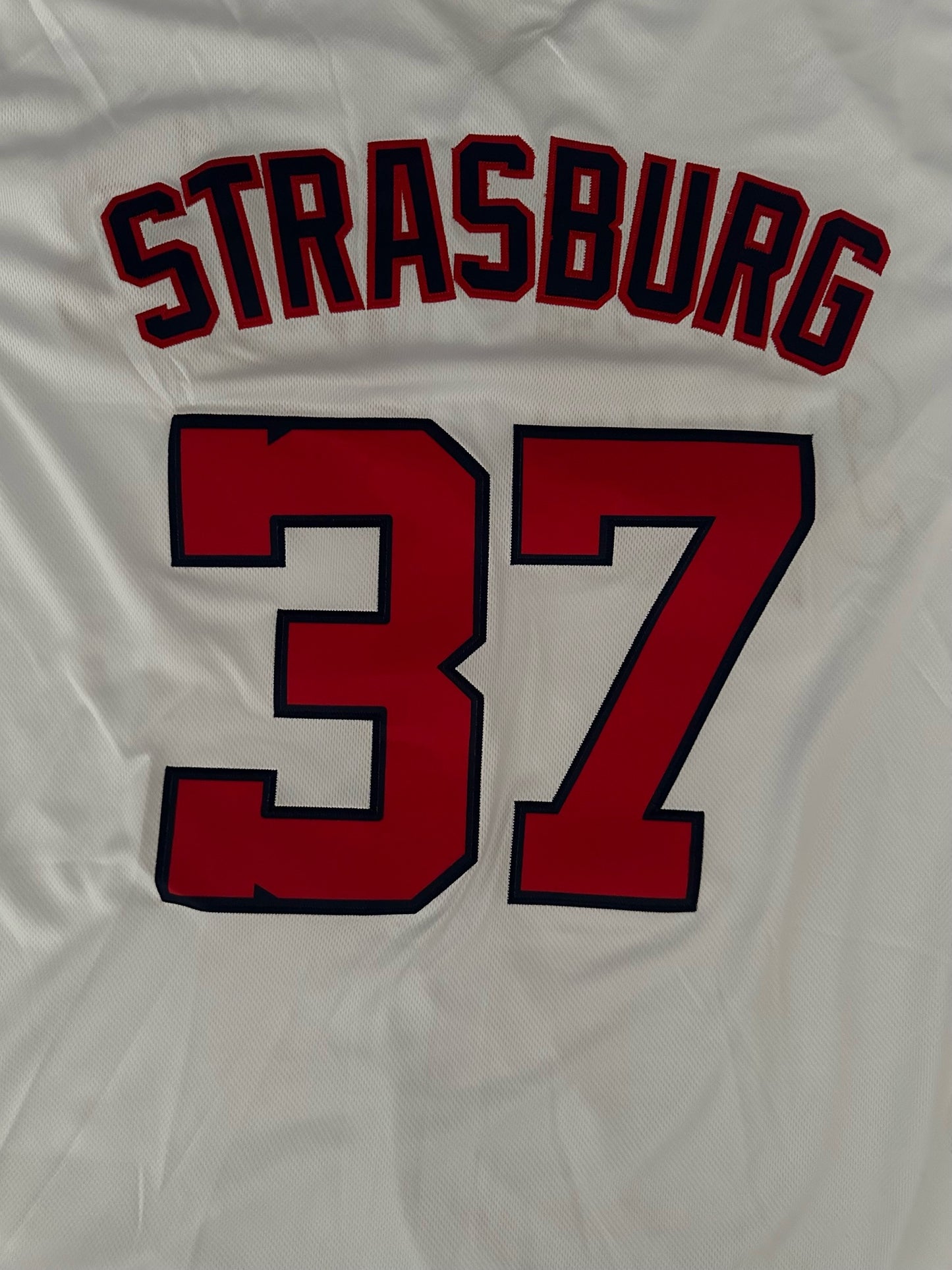 Washington Nationals MLB Baseball Shirt Large Strasburg 37 White