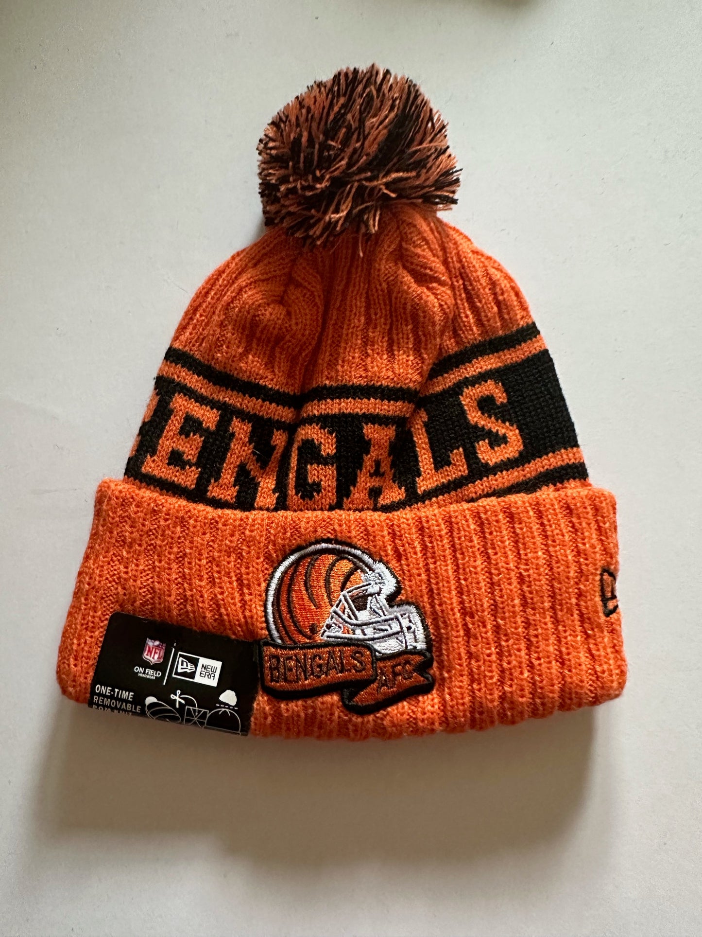 Cincinatti Bengals NFL Bobble Beanie Multi Colour With Tags on