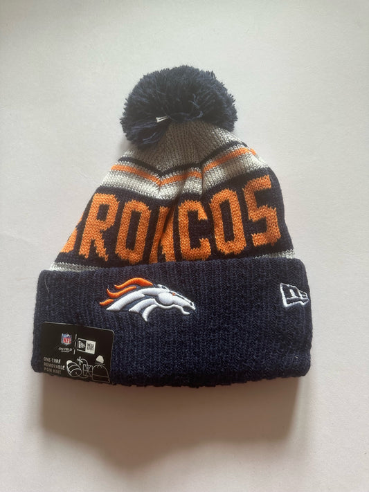 Denver Broncos NFL Bobble Beanie Multi Colour With Tags on