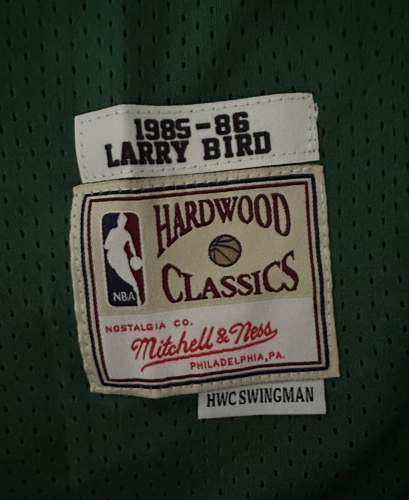 Boston Celtics NBA Hardwood Classics Basketball Vest Large Bird 33 Green