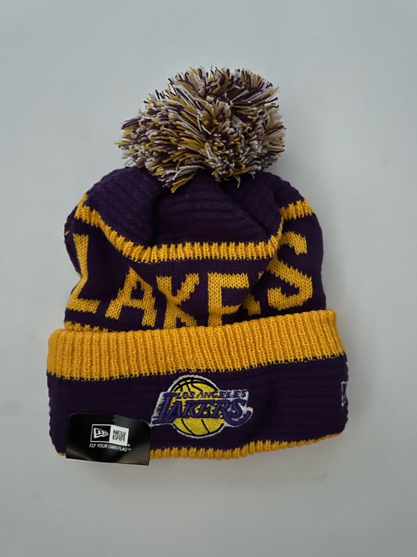 Los Angeles LA Lakers NBA Bobble Beanie Multi Colour With Tags on