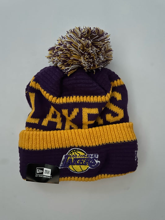 Los Angeles LA Lakers NBA Bobble Beanie Multi Colour With Tags on
