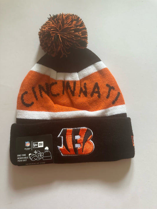 Cincinnati Bengals NFL Bobble Beanie Multi Colour With Tags on