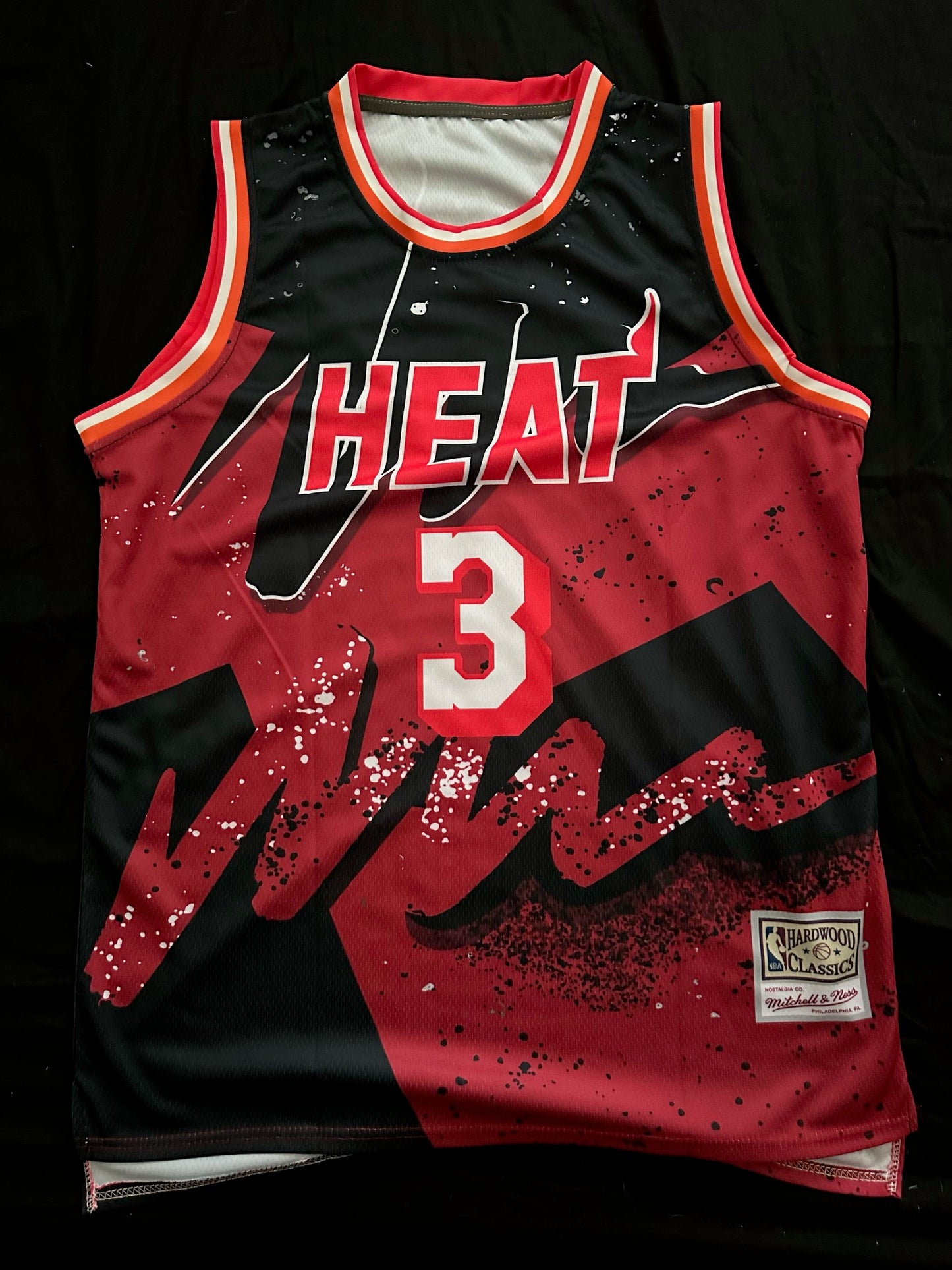 Retro Hardwood Classics Miami Heat Wade Basketball Vest Large