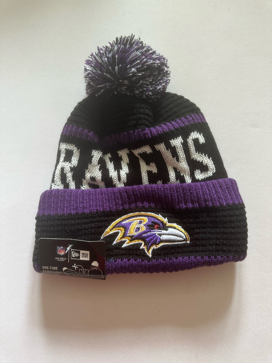 Baltimore Ravens NFL Bobble Beanie Multi Colour With Tags on