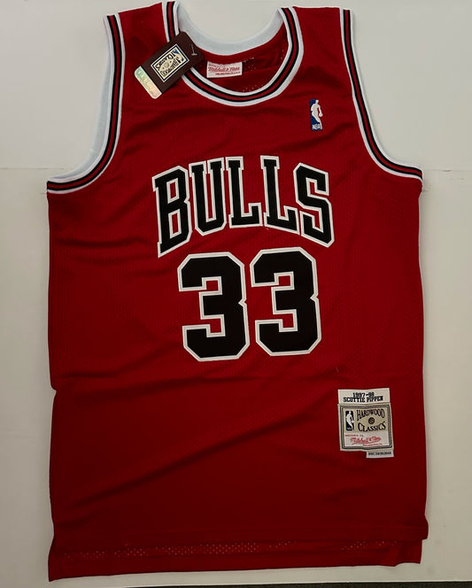 Chicago Bulls NBA Hardwood Classics Basketball Vest Large Pippen 33 Red