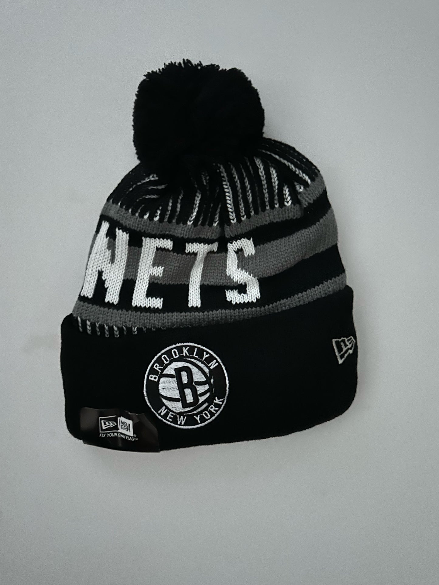 Brooklyn Nets NBA Bobble Beanie Multi Colour With Tags on