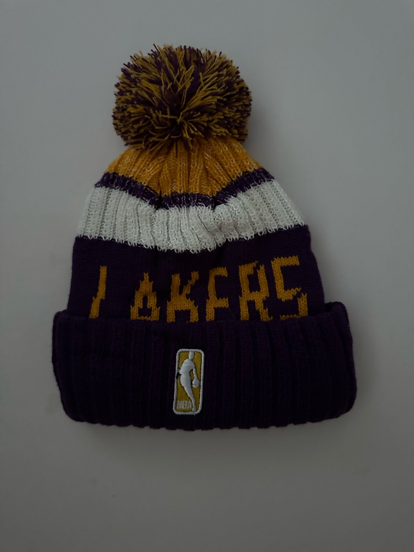 Los Angeles LA Lakers NBA Bobble Beanie Multi Colour With Tags on