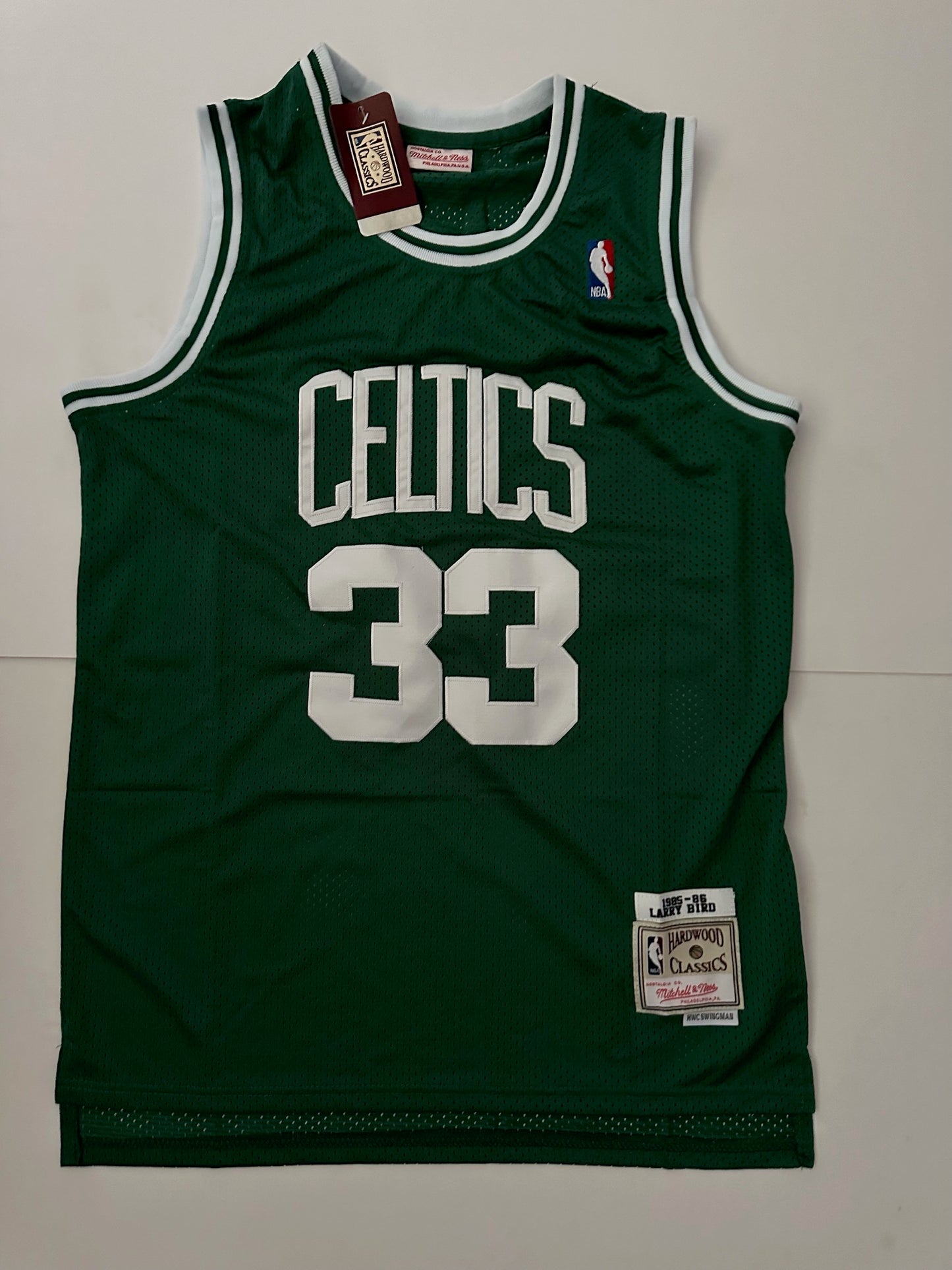 Boston Celtics NBA Hardwood Classics Basketball Vest Large Bird 33 Green