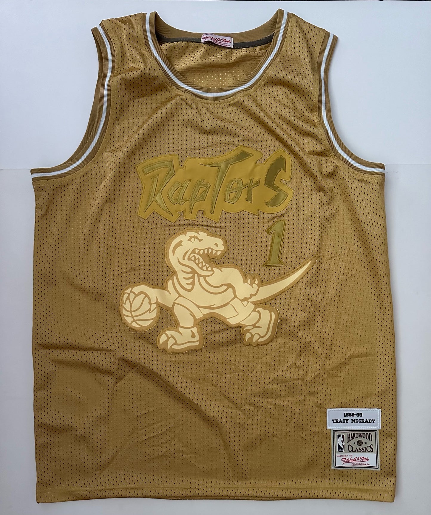 Toronto Raptors NBA Hardwood Classics Basketball Vest Large McGrady 1 Gold