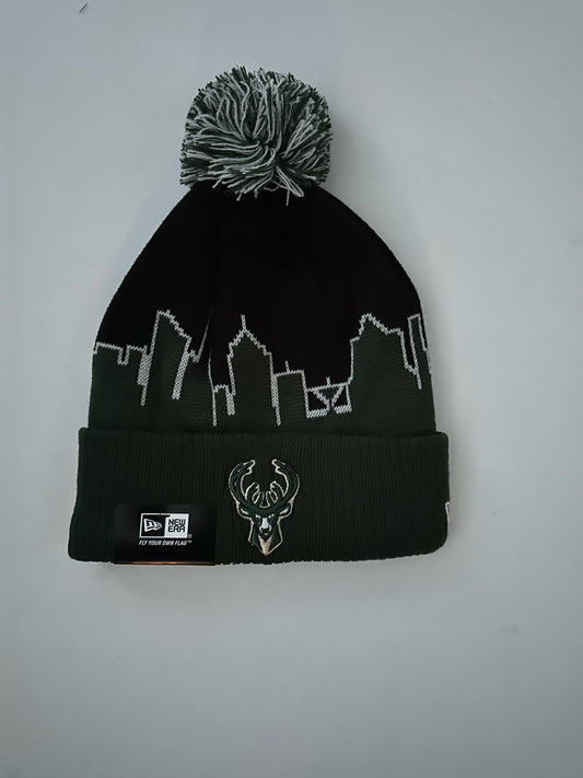 Milwaukee Bucks NBA Bobble Beanie Multi Colour With Tags on