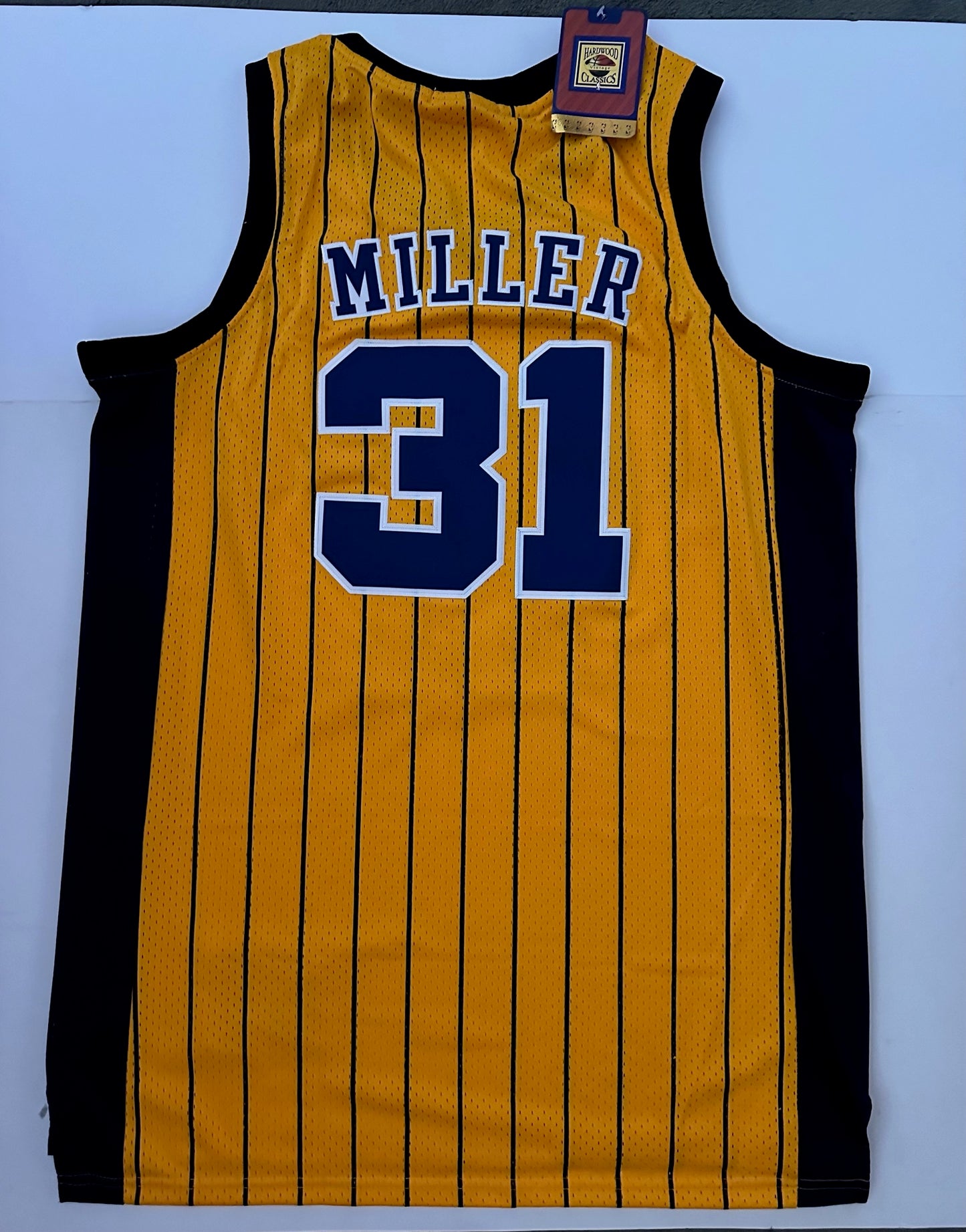 Indiana Pacers NBA Hardwood Classics Basketball Vest Large Miller 31 Yellow