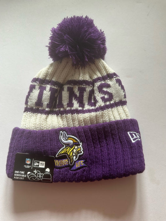 Minnesota Vikings NFL Bobble Beanie Multi Colour With Tags on