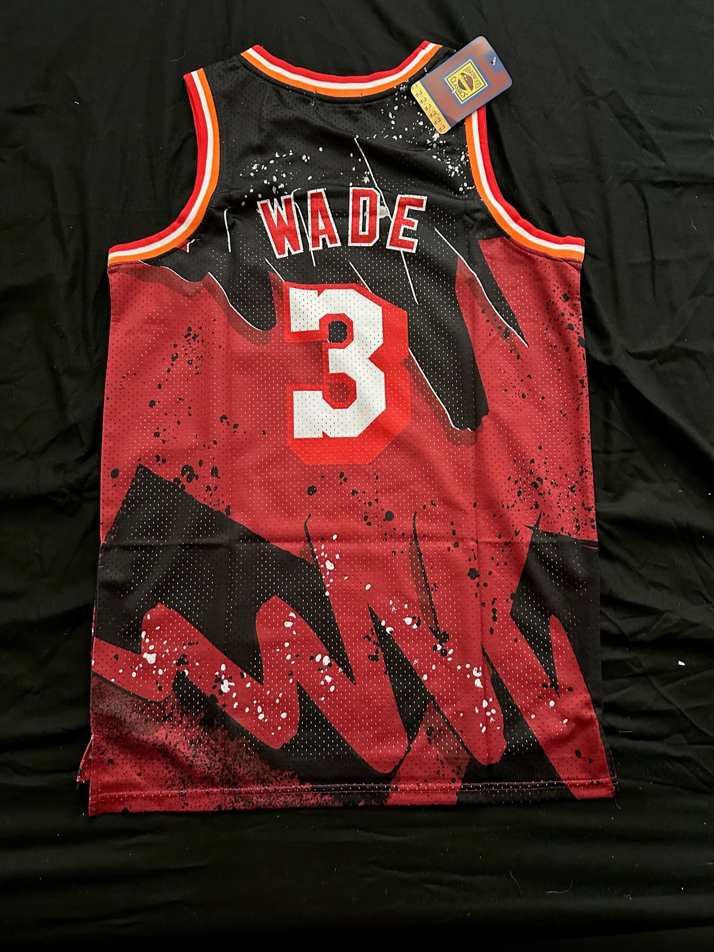 Retro Hardwood Classics Miami Heat Wade Mesh Basketball Vest Large