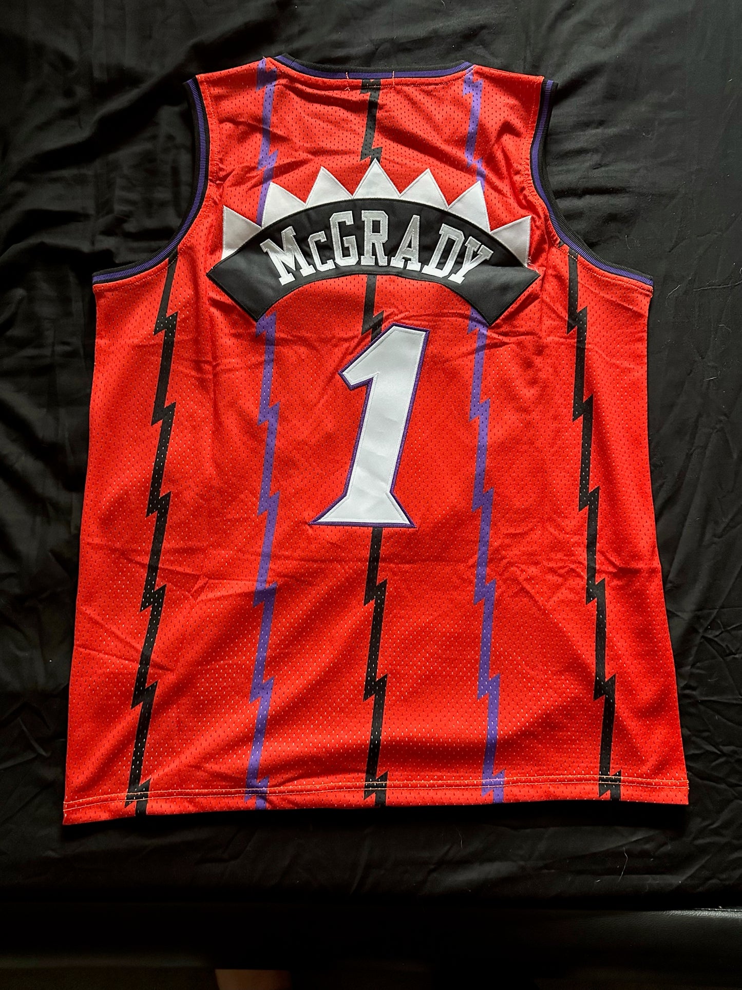 Retro Hardwood Classics Toronto Raptors McGrady Basketball Vest Large Red