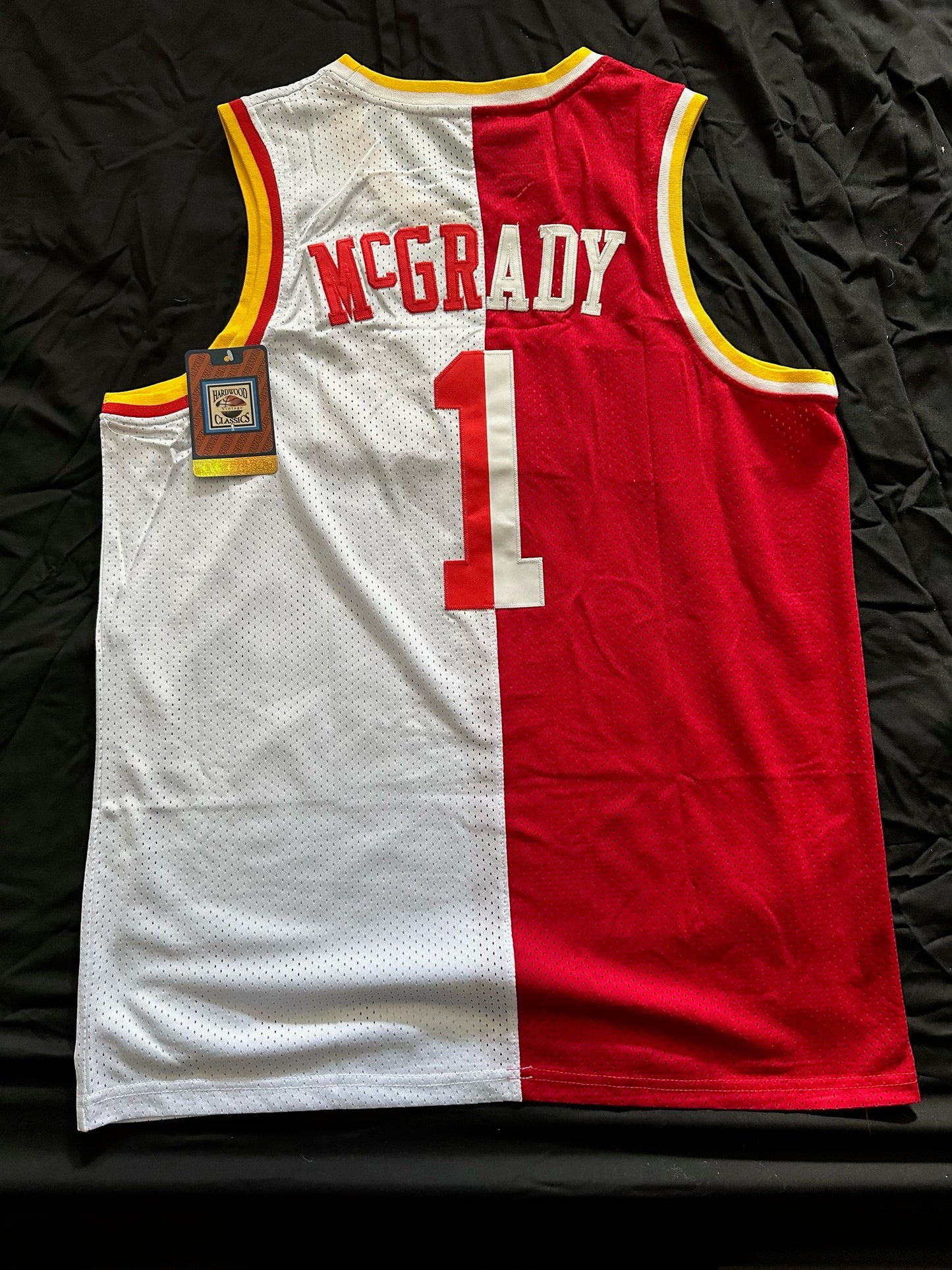 Retro Hardwood Classics 1/2 & 1/2 Houston Rockets McGrady Basketball Vest Large