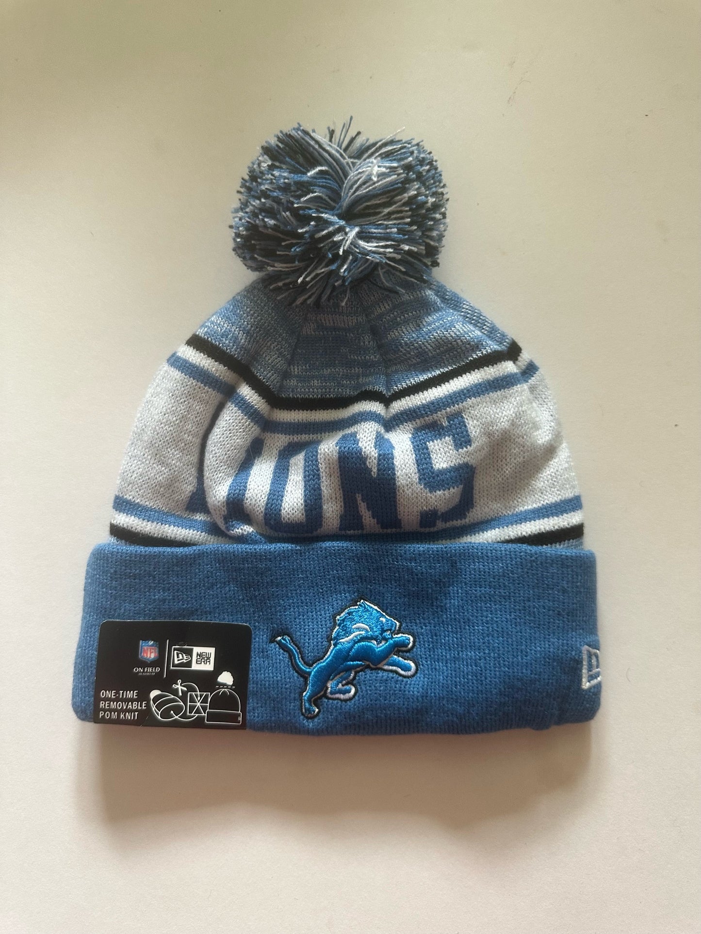 Detroit Lions NFL Bobble Beanie Multi Colour With Tags on