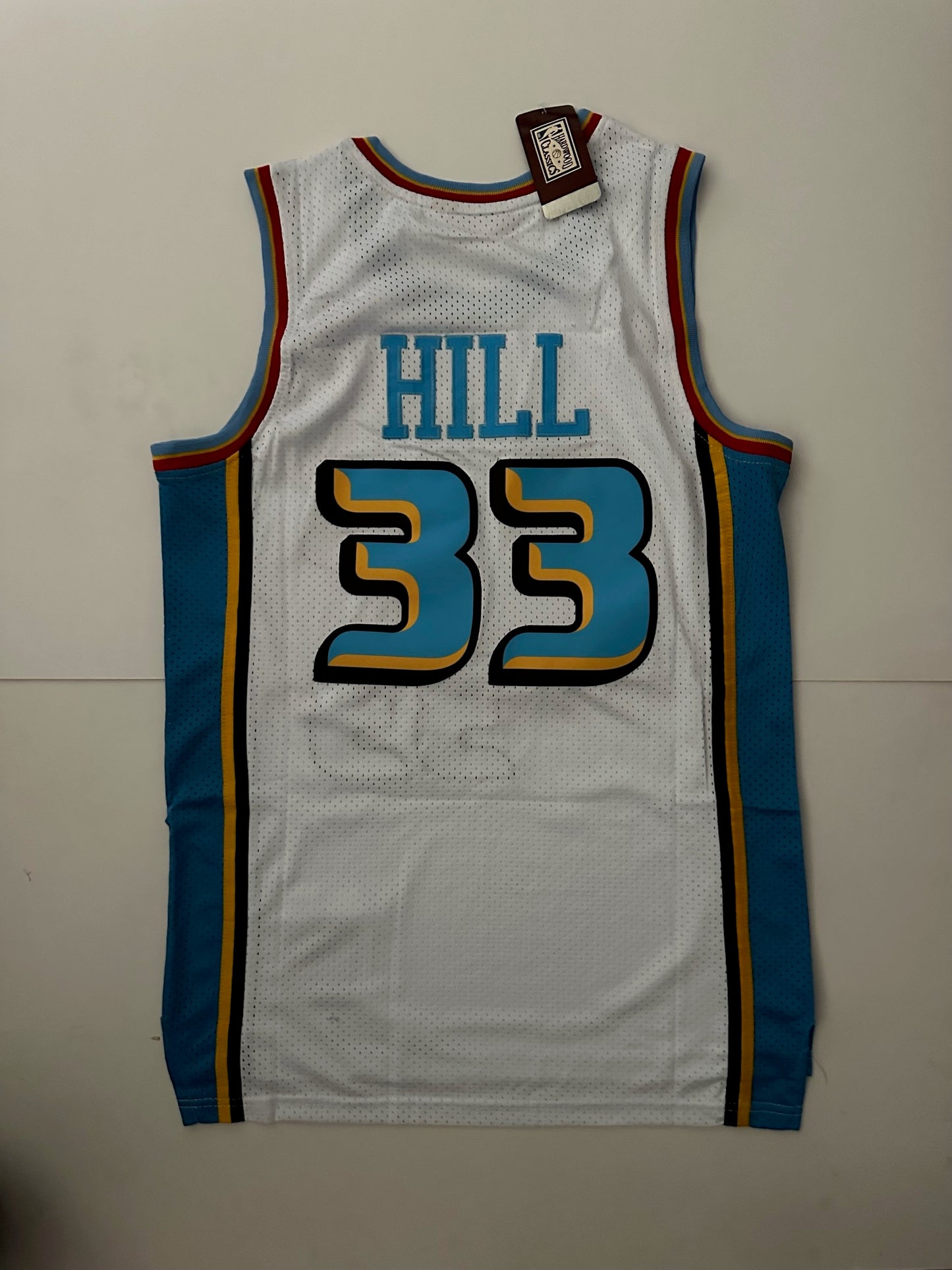 Detroit Pistons NBA Hardwood Classics Basketball Vest Large Hill 33 White