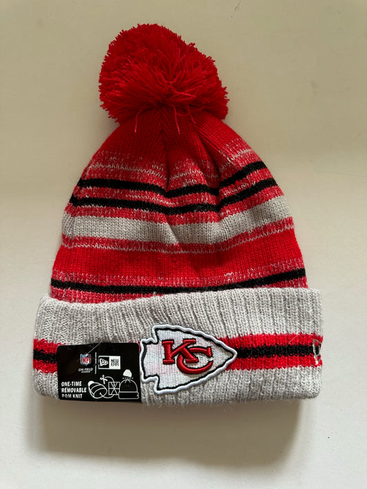 Kansas City Chiefs NFL Bobble Beanie Multi Colour With Tags on