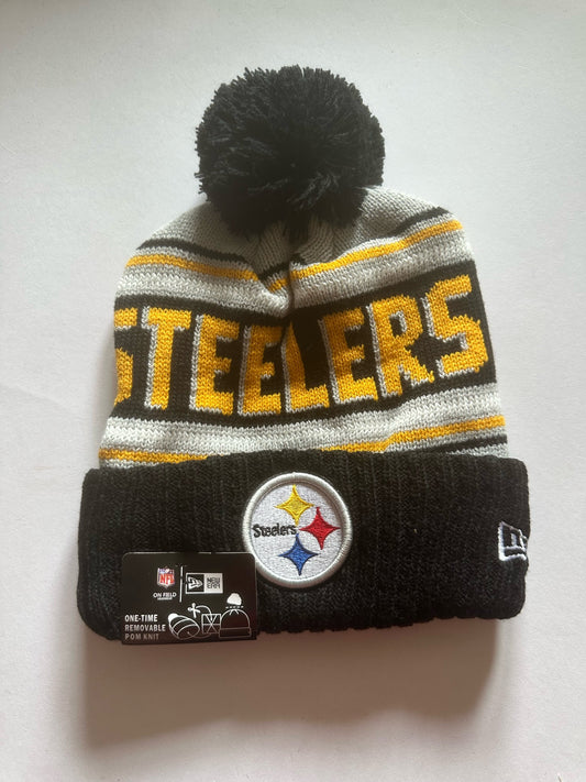 Pittsburgh Steelers NFL Bobble Beanie Multi Colour With Tags on