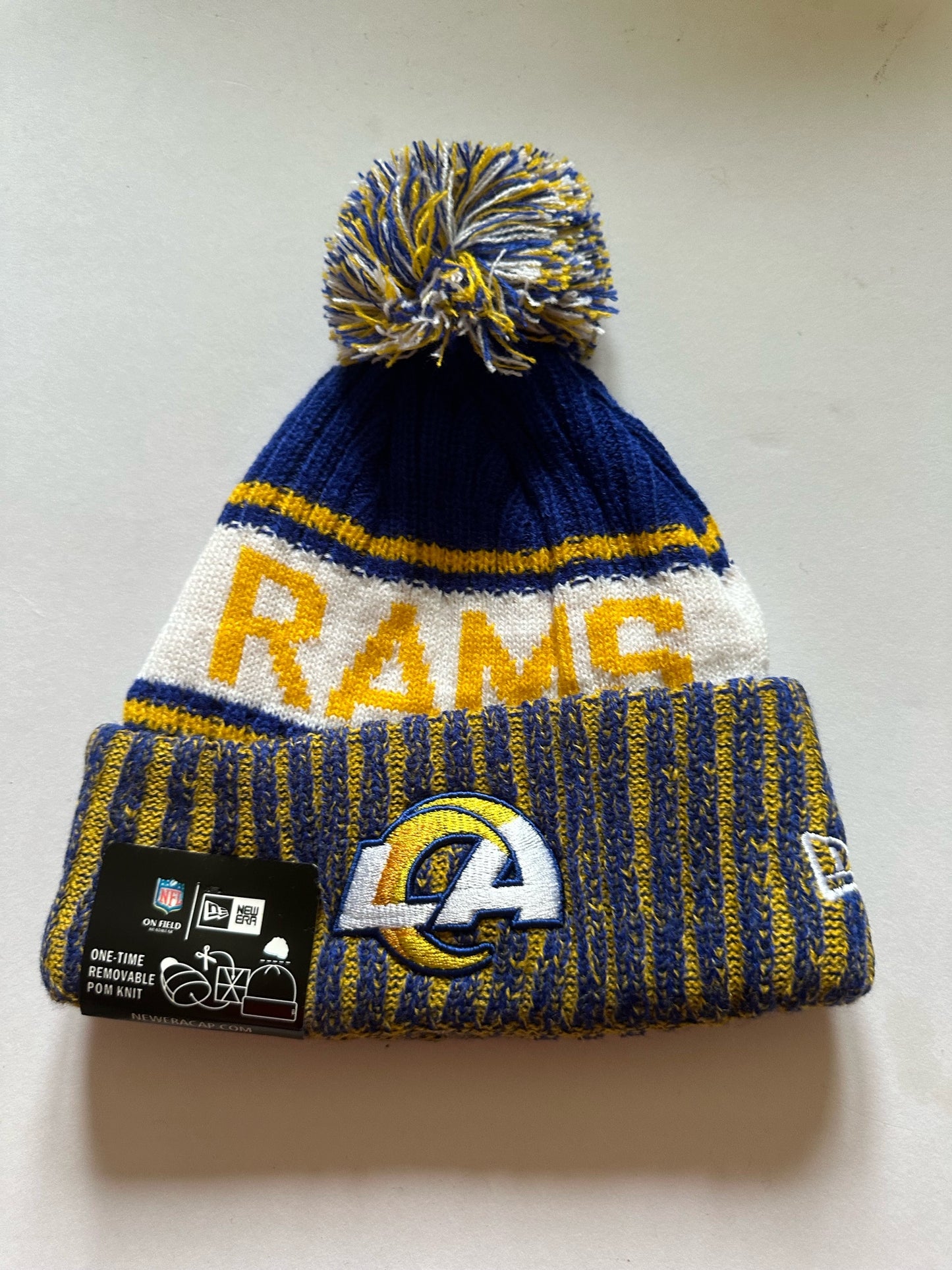 Los Angeles LA Rams NFL Bobble Beanie Multi Colour With Tags on