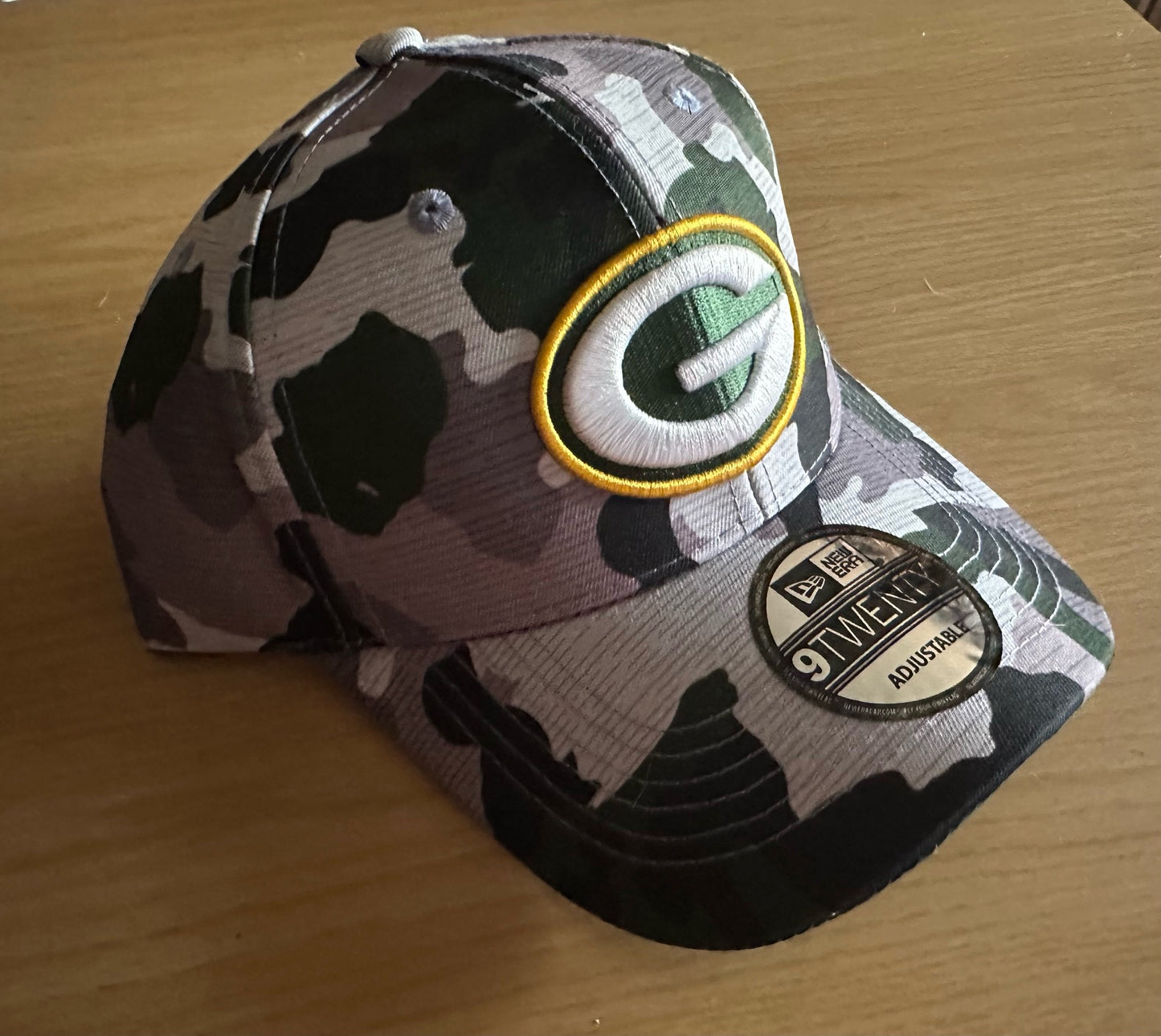 Green Bay Packers NFL Camo Baseball Cap Multicolour New With Sticker