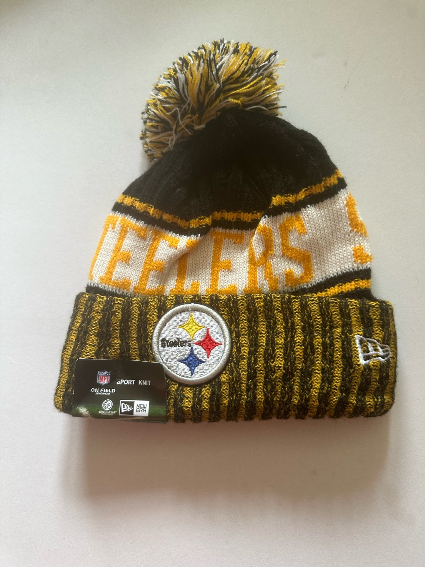 Pittsburgh Steelers NFL Bobble Beanie Multi Colour With Tags on
