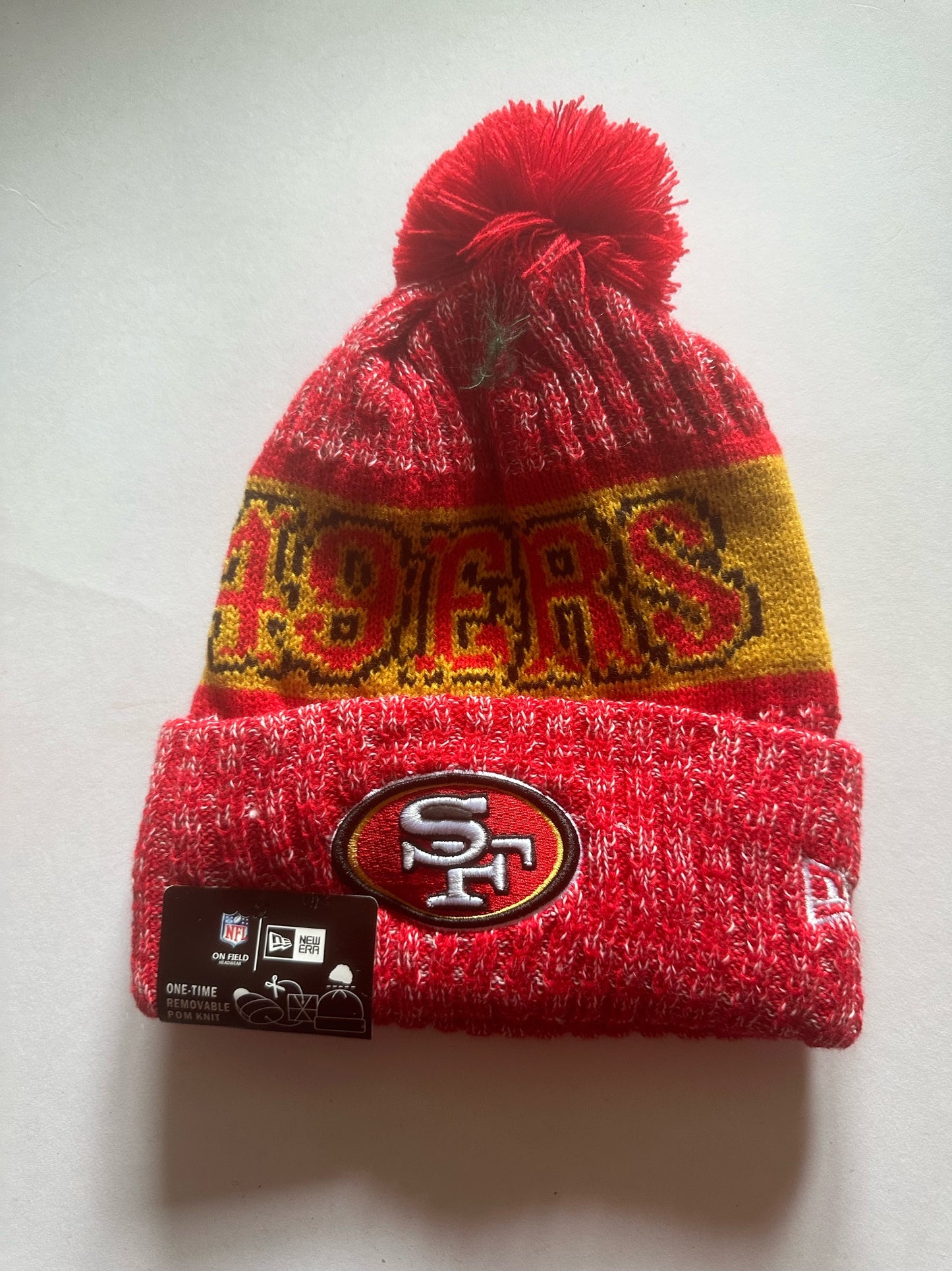 San Francisco 49ers NFL Bobble Beanie Multi Colour With Tags on