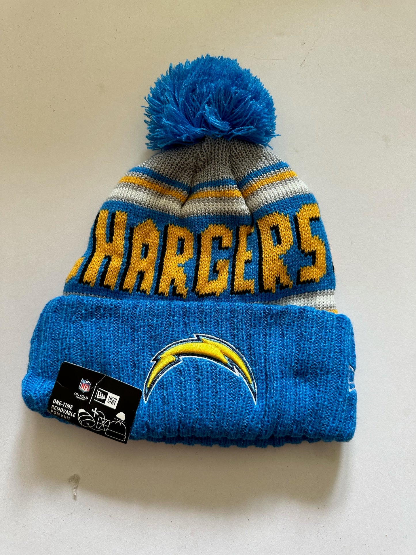 Los Angeles Chargers NFL Bobble Beanie Multi Colour With Tags on