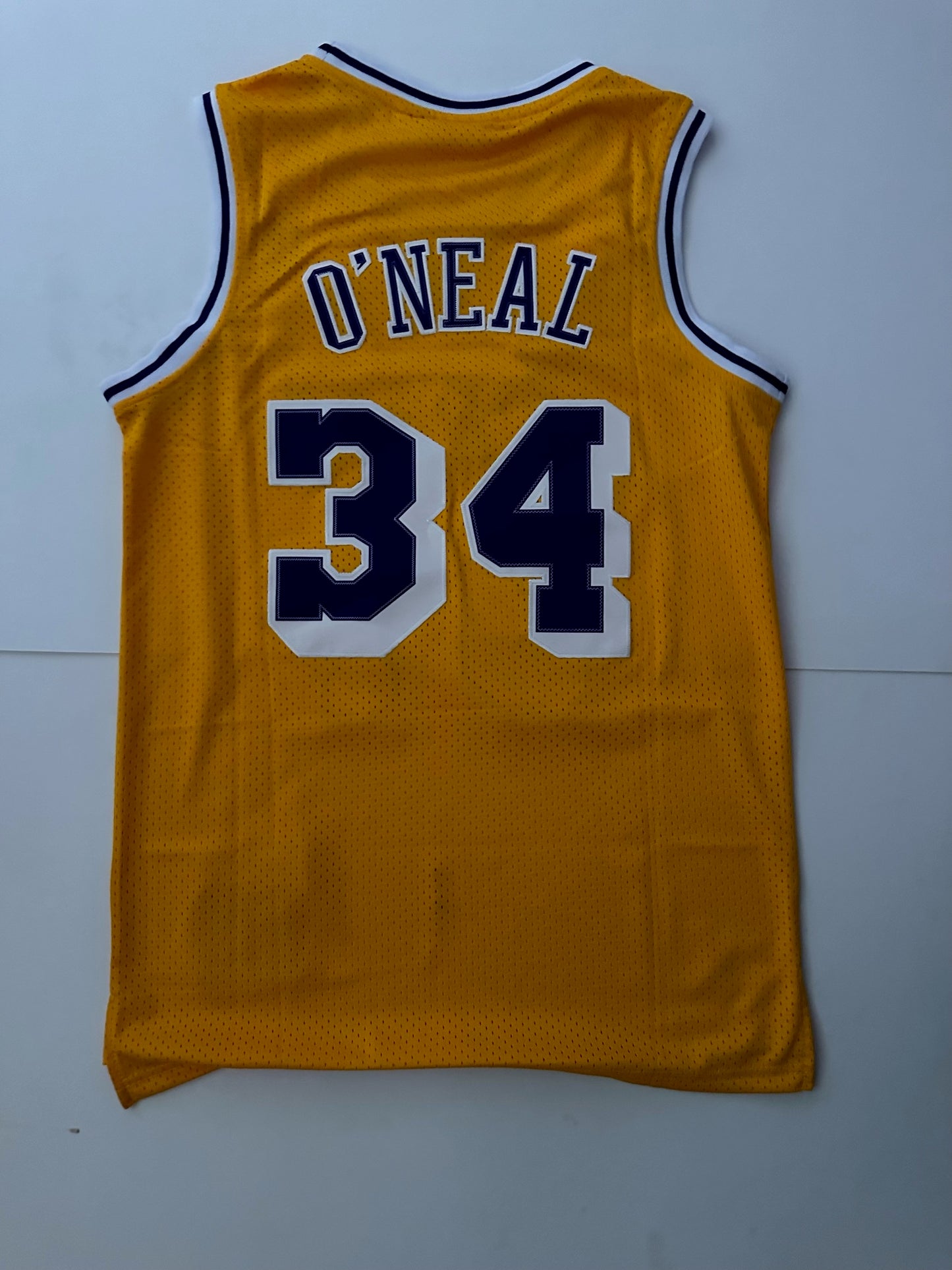 Los Angeles LA Lakers NBA Hardwood Classics Basketball Vest Large O'Neal 34 Yellow