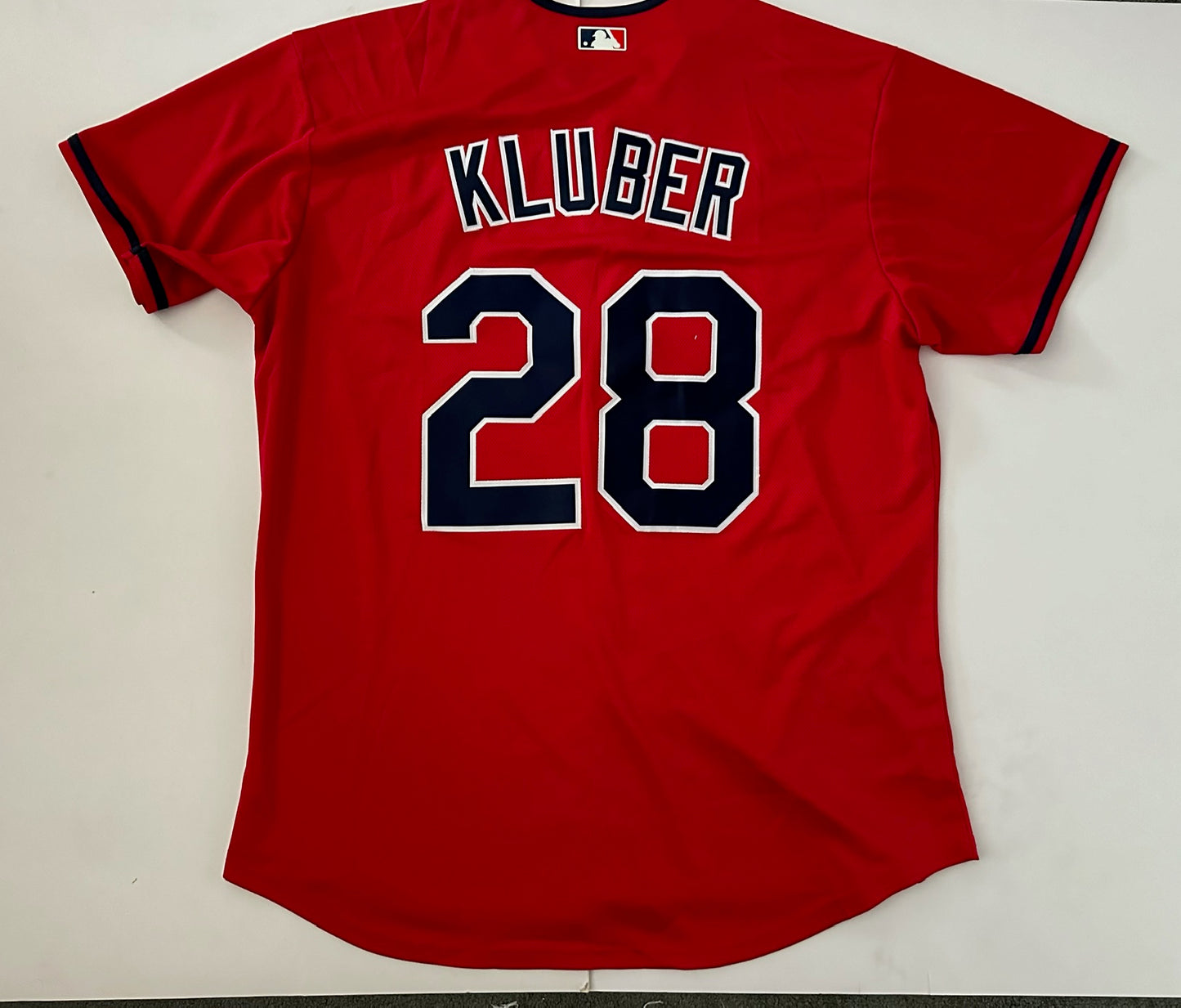 Cleveland Guardians MLB Baseball Shirt Large Kluber 28 Red
