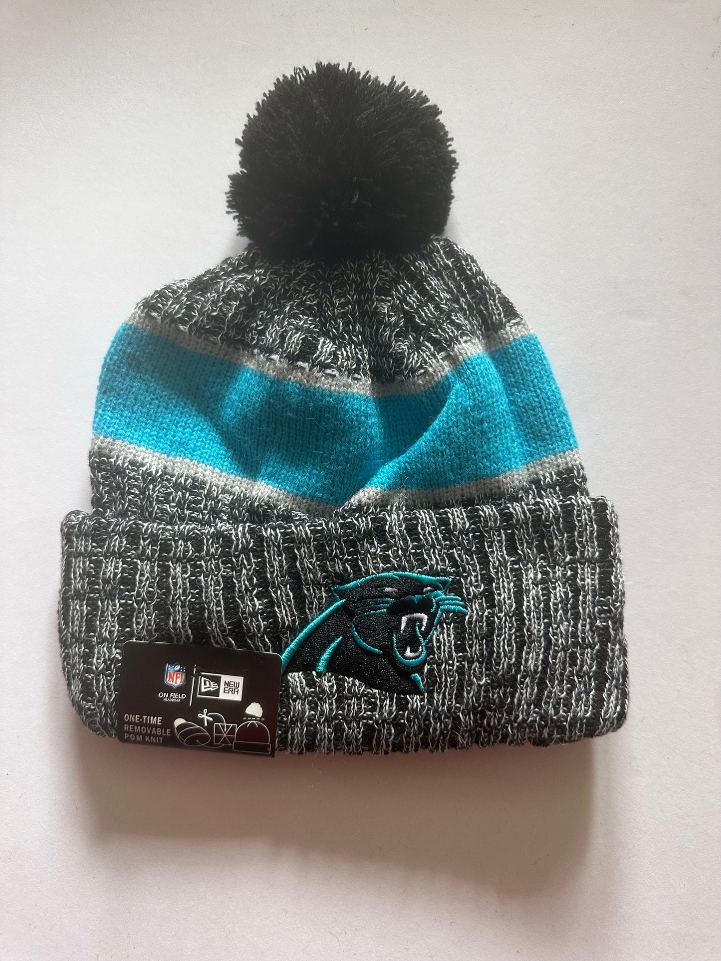 Carolina Panthers NFL Bobble Beanie Multi Colour With Tags on