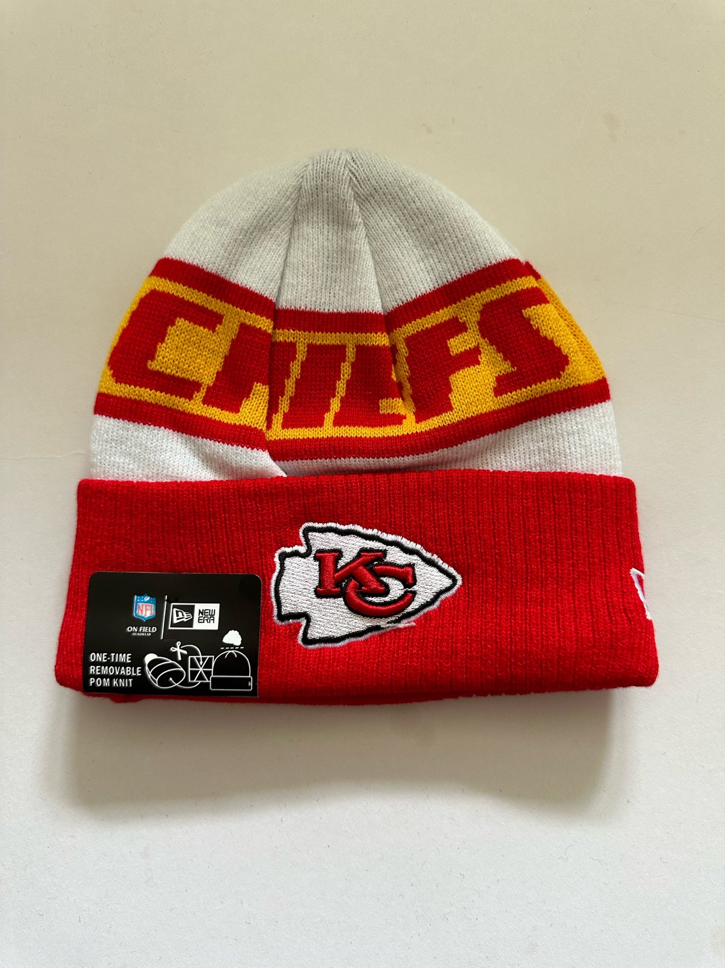Kansas City Chiefs NFL Bobble Beanie Multi Colour With Tags on
