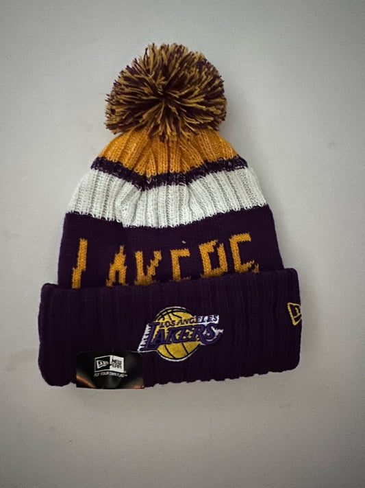 Los Angeles LA Lakers NBA Bobble Beanie Multi Colour With Tags on