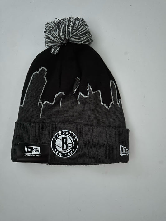 Brooklyn Nets NBA Bobble Beanie Multi Colour With Tags on