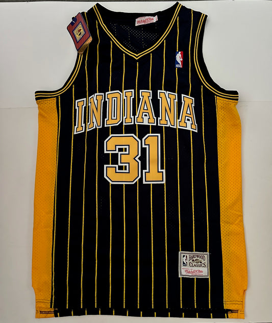 Indiana Pacers NBA Hardwood Classics Basketball Vest Large Miller 31 Blue