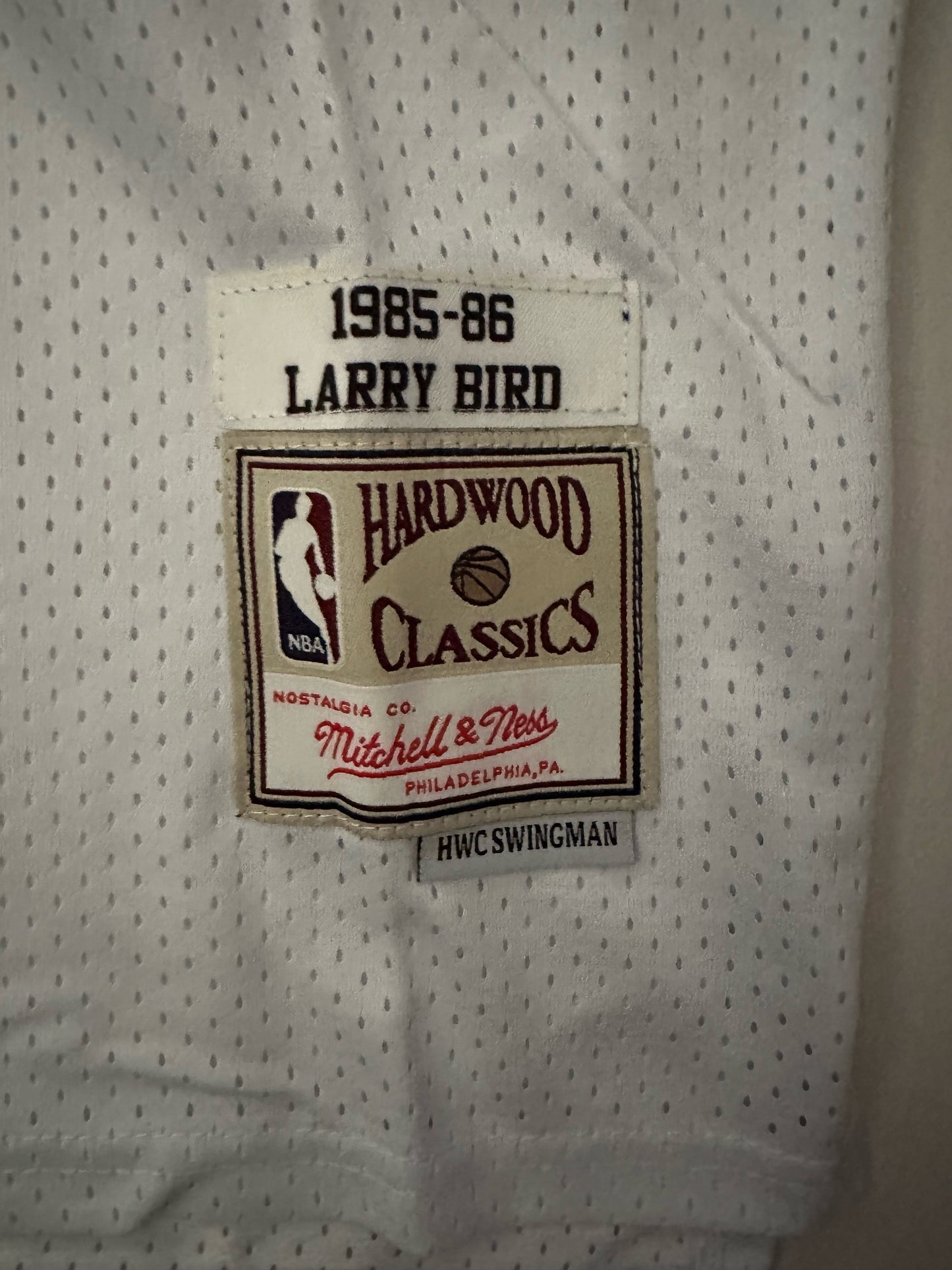 Boston Celtics NBA Hardwood Classics Basketball Vest Large Bird 33 White