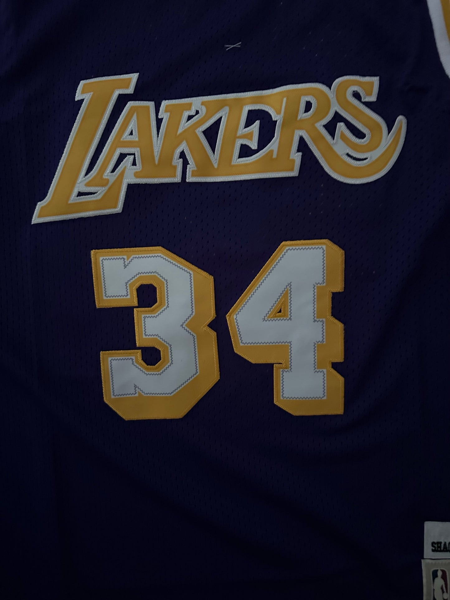 Los Angeles LA Lakers NBA Hardwood Classics Basketball Vest Large O'Neal 34 Puple