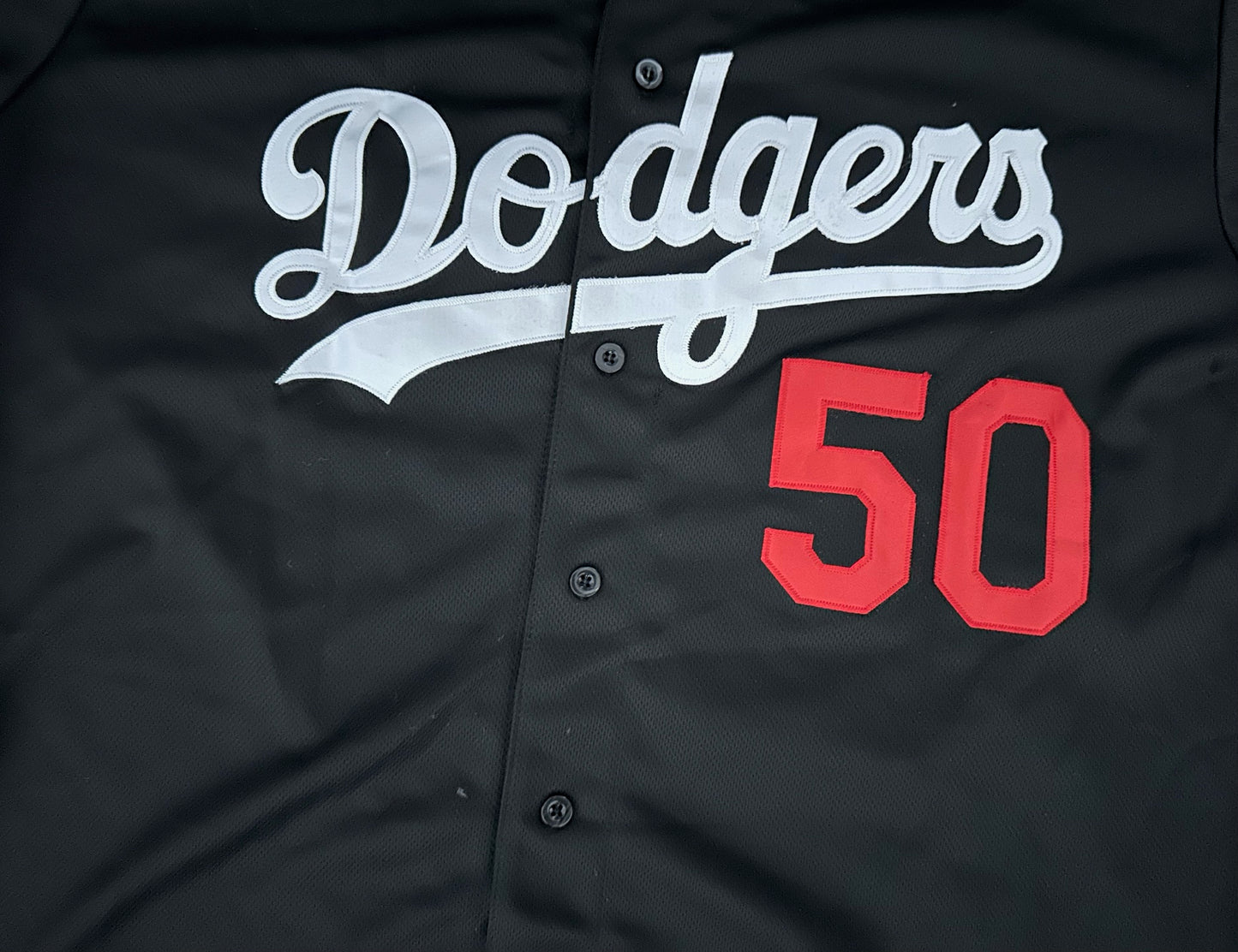Los Angeles LA Dodgers MLB Baseball Shirt Large Betts 50 Black