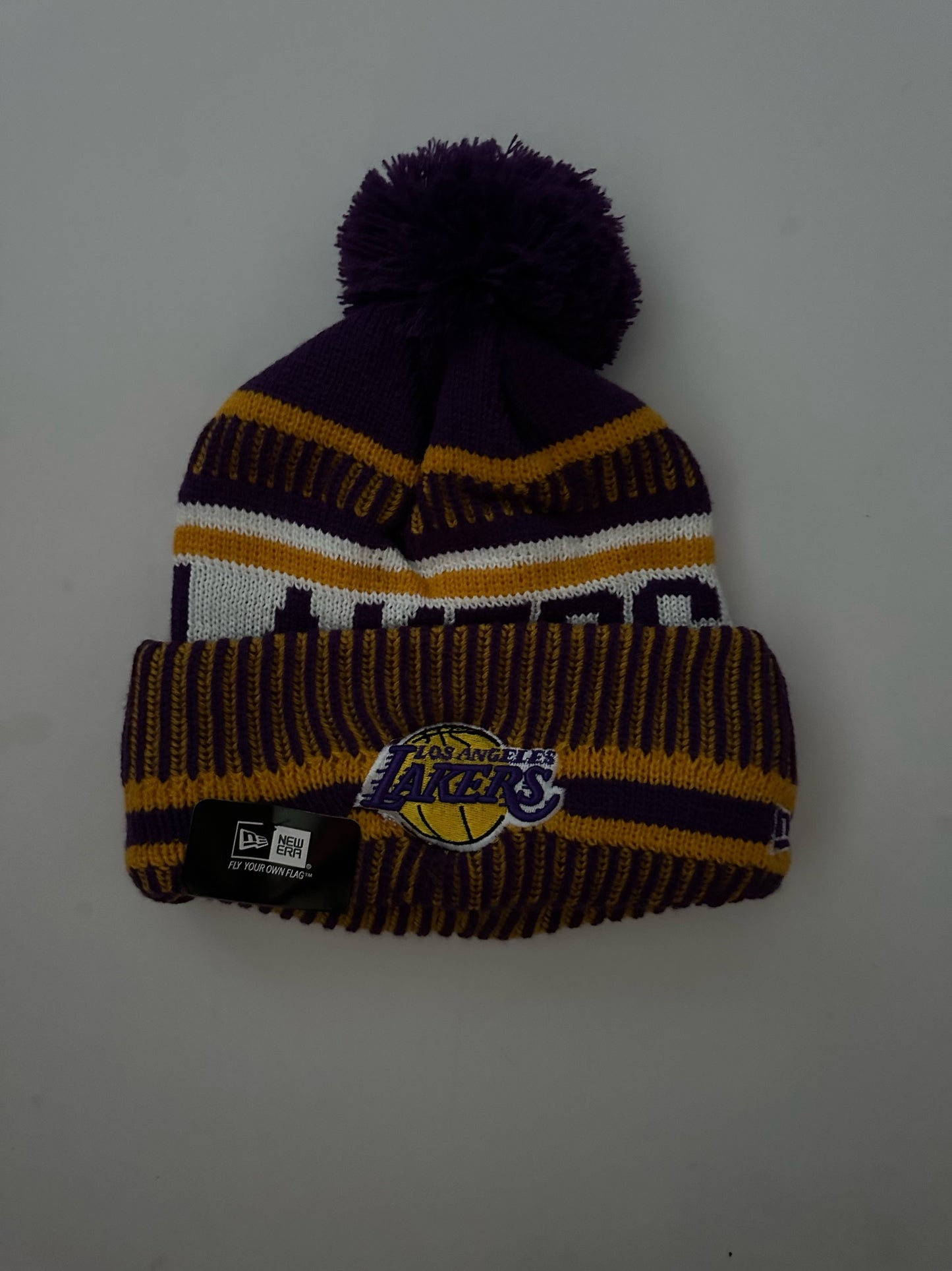 Los Angeles LA Lakers NBA Bobble Beanie Multi Colour With Tags on