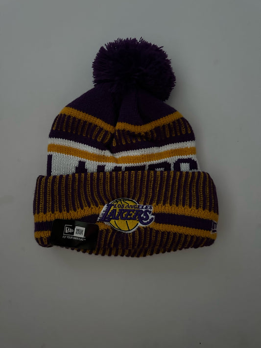 Los Angeles LA Lakers NBA Bobble Beanie Multi Colour With Tags on