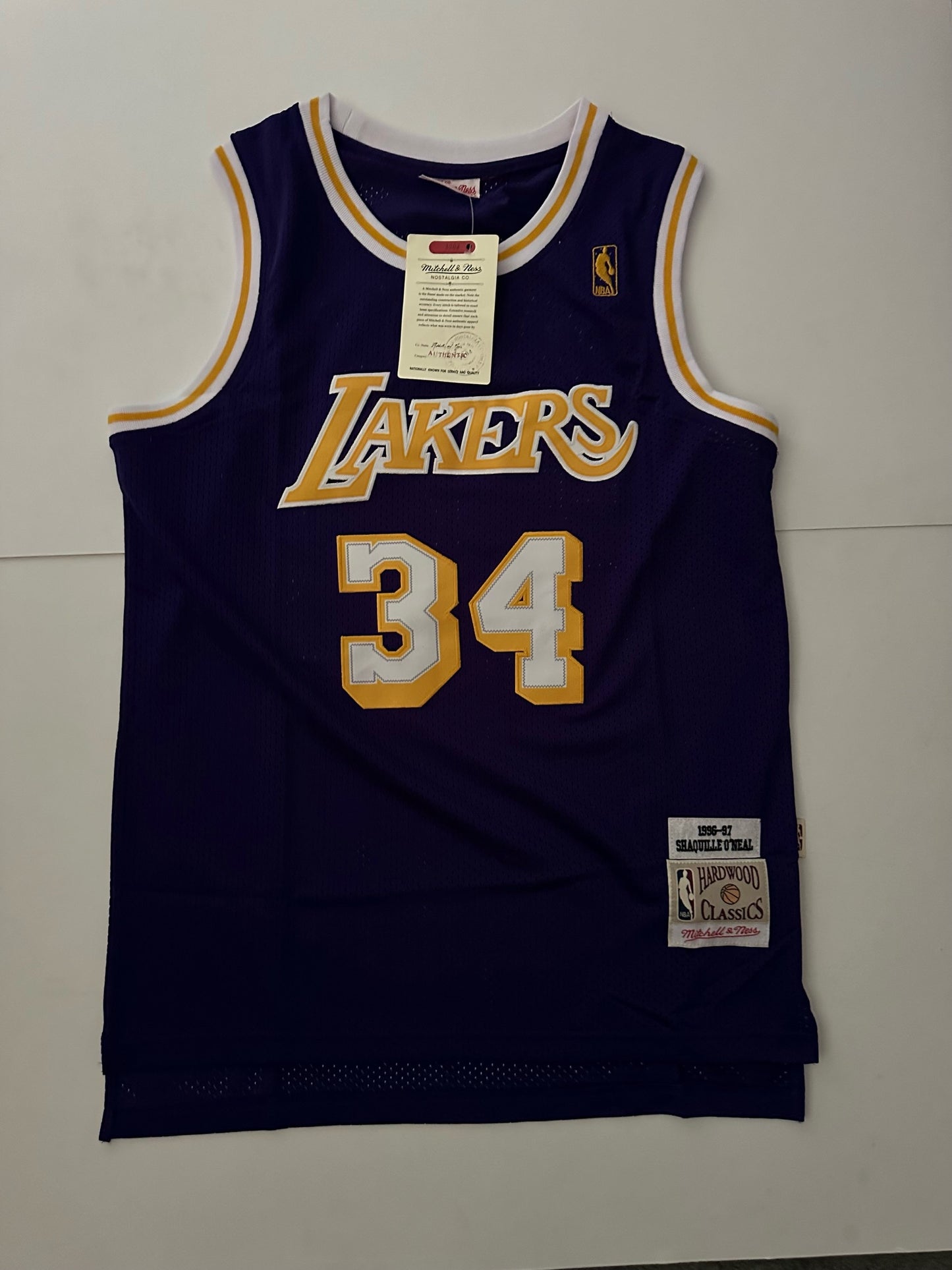 Los Angeles LA Lakers NBA Hardwood Classics Basketball Vest Large O'Neal 34 Puple