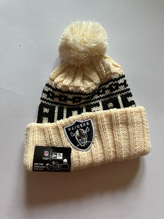Las Vegas Raiders NFL Bobble Beanie Multi Colour With Tags on