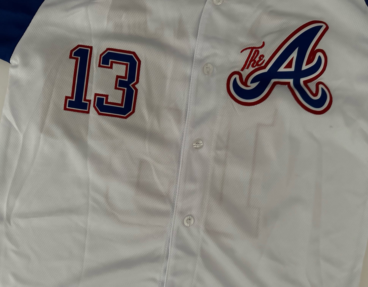 Atlanta Braves MLB Baseball Shirt Large Acuna Jr 13 White