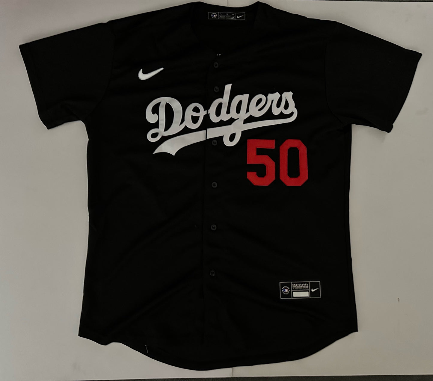 Los Angeles LA Dodgers MLB Baseball Shirt Large Betts 50 Black